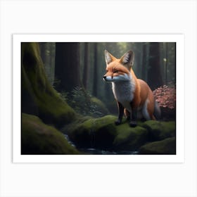 Gleaming Fox In The Heart Of The Deep Woods Art Print