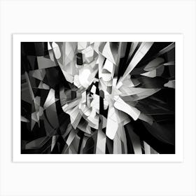 Shattered Illusions Abstract Black And White 4 Art Print