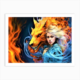 Beast Inside - Fire And Ice Art Print