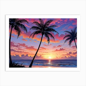 Sunset At The Beach 46 Art Print