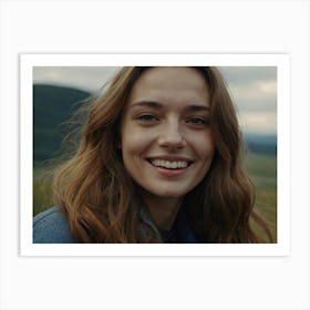 Girl Smiles In A Field Art Print