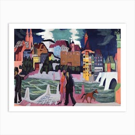 View Of Basel And The Rhine, Ernst Ludwig Kirchner Art Print