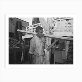 Stevedore, With Lumber On Shoulder, New Orleans, Louisiana By Russell Lee Art Print