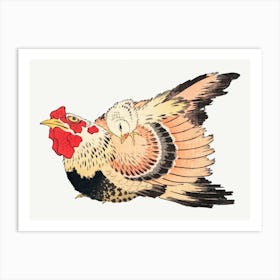 Hokusai Rooster Art Print