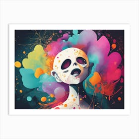 Ghost monster halloween painitng Art Print