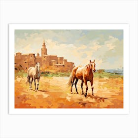 Horses Painting In Siena, Italy, Landscape 1 Art Print