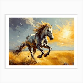 A Lone Wild Horse Galloping Art Print