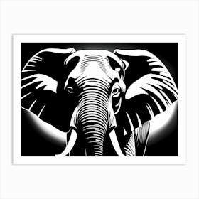 Elephant Silhouette Vector, 1365 Art Print