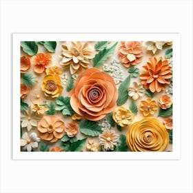 3D Flowers 1 Art Print