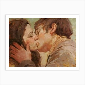 Kissing Art Print