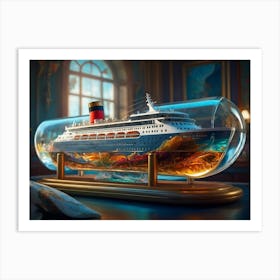 2default Luxury Cruise Ship In A Bottle High Detail Sharp Focus 2 Art Print