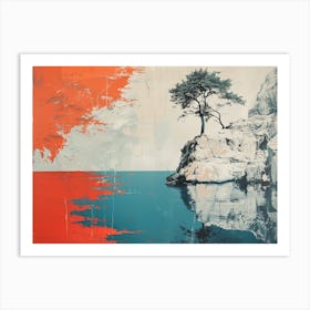 Tree On The Rock Art Print