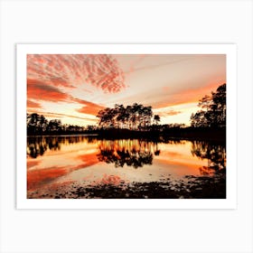 Sunset Over A Lake Art Print