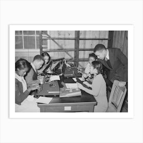 Meeting Of The Editorial Staff Of The School Paper, Lakeview Project, Arkansas By Russell Lee Art Print