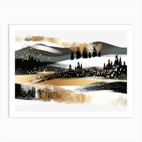 Gold And Black Canvas Print 44 Art Print