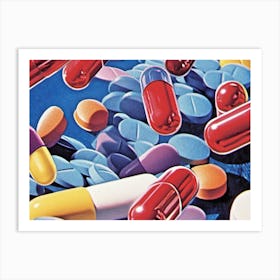 Pills And Capsules Vintage 1950s Art Print