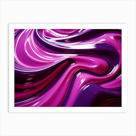 Pink & Purple Gloss Fluid Ripples Abstract 1 Art Print