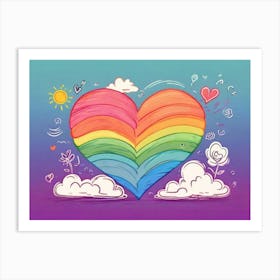 Rainbow Heart Art Print