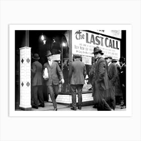 Prohibition, Last Call, Black and White Old Photo, Vintage Bar Decor Art Print