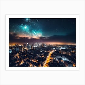 Night Sky Over A City Art Print