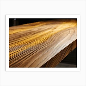 Close Up Of A Wooden Table Art Print