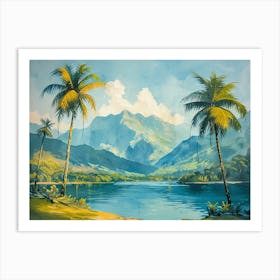 Palm Trees In The Water Art Print