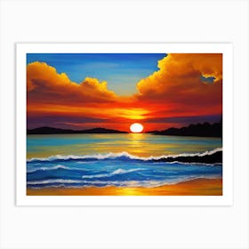 Sunset At The Beach 91 Art Print