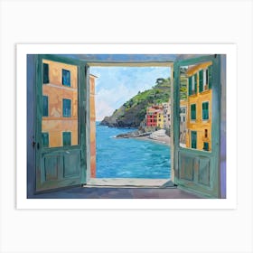 Cinque Terre From The Window View Painting 2 Art Print