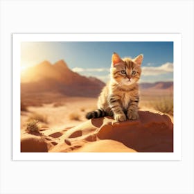 Kitten In The Desert 1 Art Print