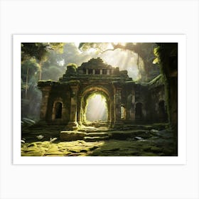 Temple In The Jungle Paintings Art Print Art Print