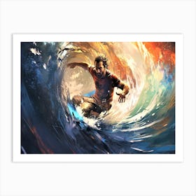 Surf At High Octane - Surfer On A Wave Art Print