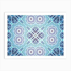 Blue Sky Pattern Watercolor And Alcohol Ink In The Author S Digital Processing 3 Art Print