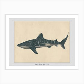 Whale Shark Grey Silhouette 6 Poster Art Print