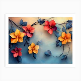 Flowers On A Branch Art Print