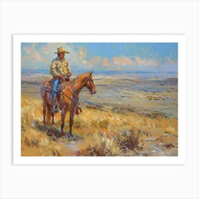 Cowboy In Great Plains 1 Art Print