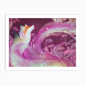Enchanted Spirit Fox Pink 1 Art Print
