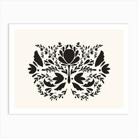 Floral Scandinavian Folk Art 6 Art Print