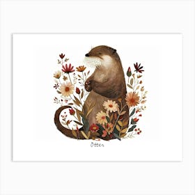 Little Floral Otter 4 Poster Art Print