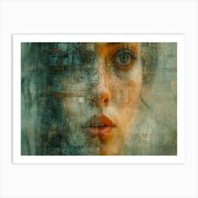 Temporal Resonances: A Conceptual Art Collection. Portrait Of A Woman 4 Art Print