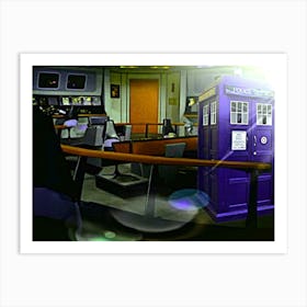 Doctor on the Bridge - Tardis materialises on ncc 1701 bridge RednipArt2000 Art Print