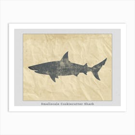 Smallscale Cookiecutter Shark Silhouette 3 Poster Art Print