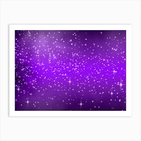 Violet Light Shining Star Background Art Print