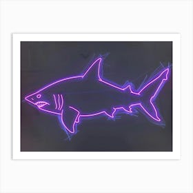 Neon Purple Bull Shark 1 Art Print