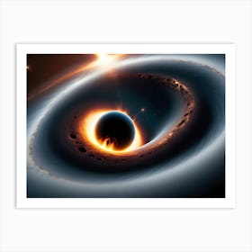 An amazing view of black hole devouring a planet Art Print