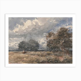 Shepherding The Flock, Windy Day, David Cox Art Print