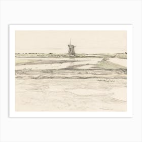 Landscape With Polder Windmill Het Noorden In Polder Het Noorden On Texel (1873–1917), Theo Van Hoytema Art Print