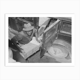 Worker Unloading Crate Of Strawberries At Loading Point,Hammond, Louisiana By Russell Lee Art Print