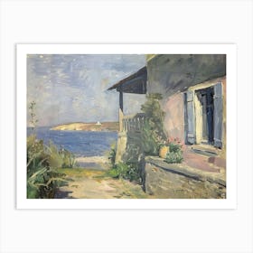 Cliffside Cadence Painting Inspired By Paul Cezanne Art Print