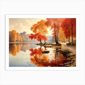 Autumn By The Lake Art Print