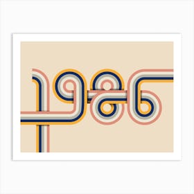 1986 Retro Typography Art Print
